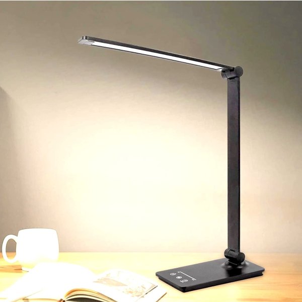 Best World LED Led Desk Lamp, Eye-Caring Desk Light Office Table Lamp with USB Port