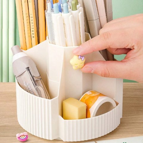 1pc Multi-Functional Pen Holder, Rotatable And Practical Stationery Organizer