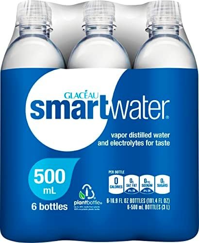 Smartwater vapor distilled premium water , 16.9 Fl Oz (pack of 6)
