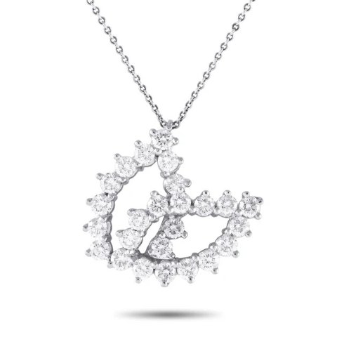 铂金 1.5克拉钻石吊坠项链