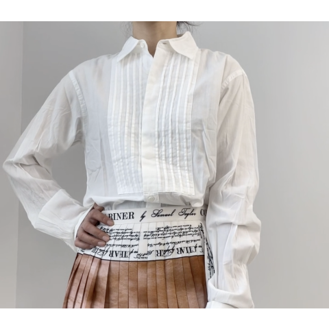 Burberry$5 off $100Ladies White Ribbed Panel Shirt
