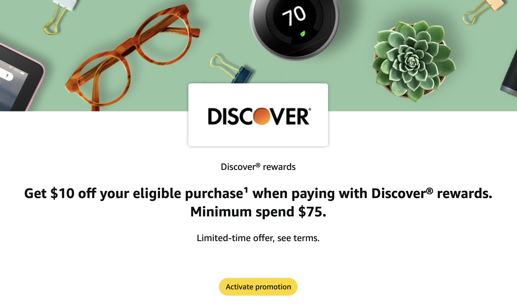 amazon discover 抽奖现金折扣券