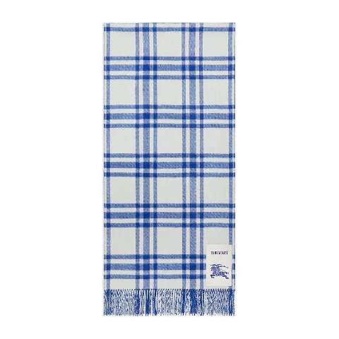 Check Cashmere Fringe Scarf