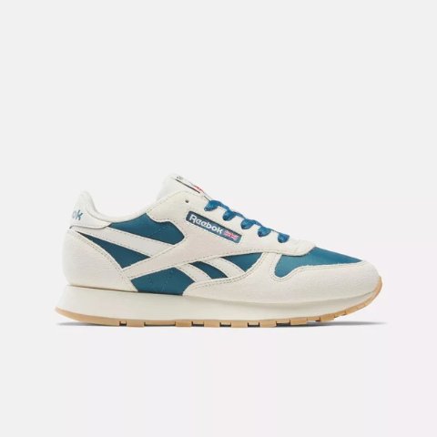 Reebok白和蓝，春夏非常清新的配色中童、大童皮质运动鞋