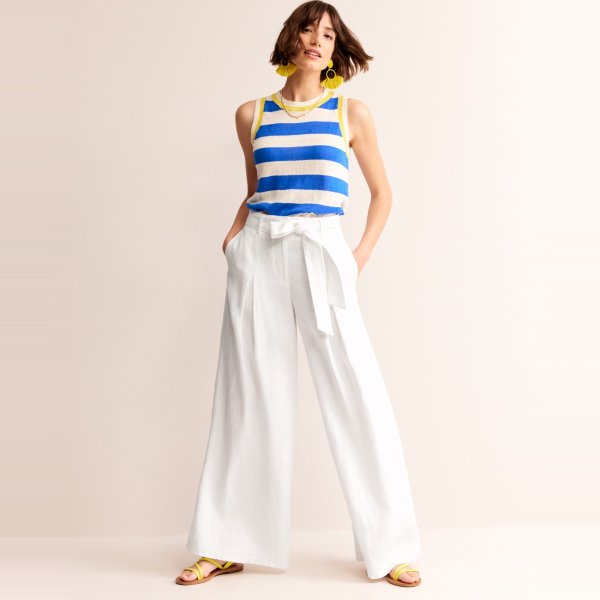 Palazzo Linen PantsWhite