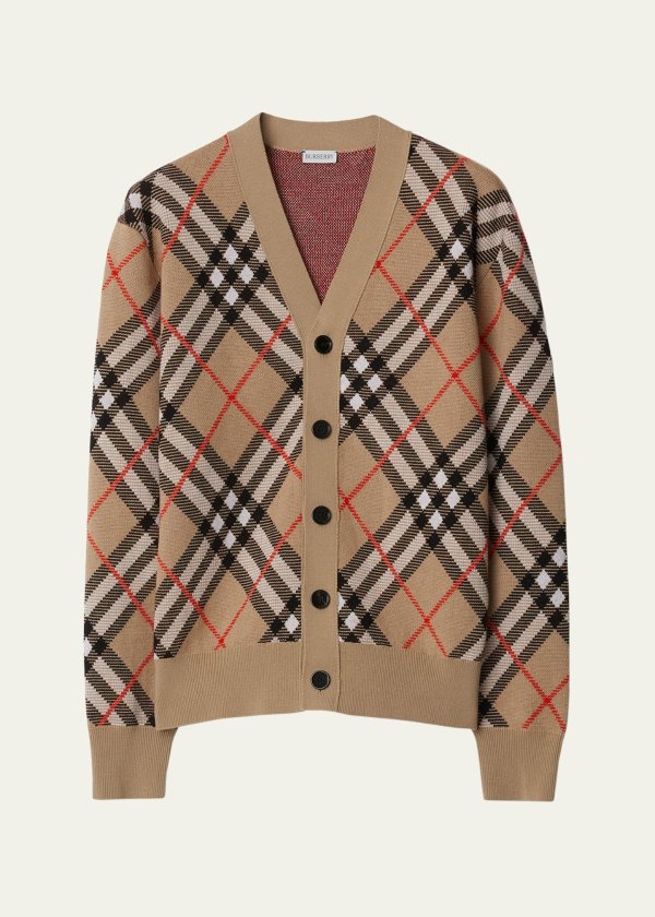 Men's Vintage Check Cardigan