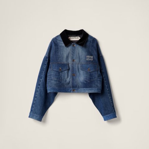 ジャケット・アウター 90s miumiu archive denim military jacket Miu Miu Denim Jackets | FARFETCH US
