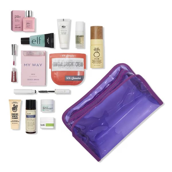 VarietyMembers Only Exclusive Free 13 Piece Purple Beauty Bag with $90 purchase