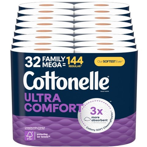 Cottonelle Ultra Clean 超大卷纸 32卷 相当于普通144卷