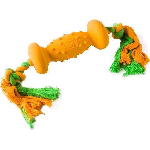 Dura Play Tug of Fun Dumbbell Squeaky Latex Dog Toy