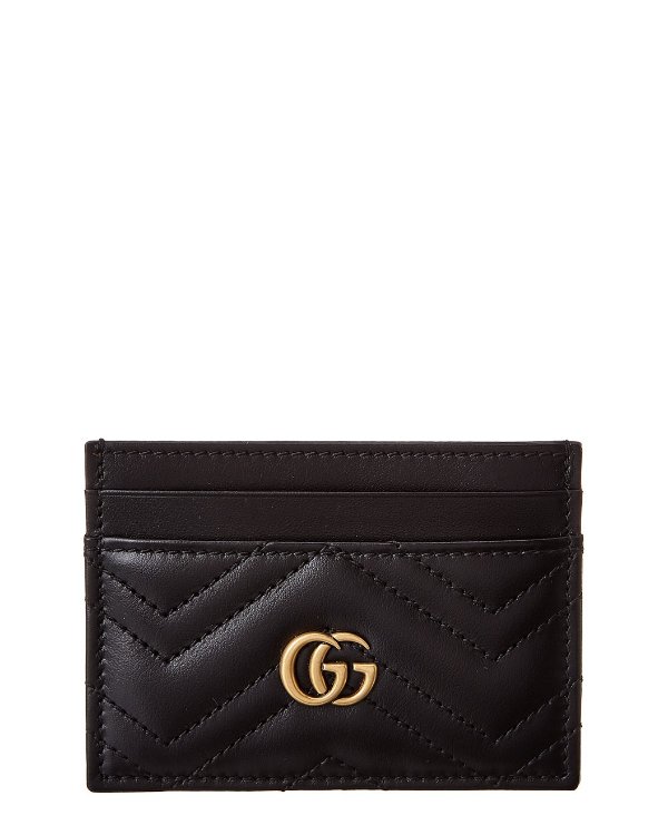 Gucci Marmont Quilted Leather Card Case / Gilt