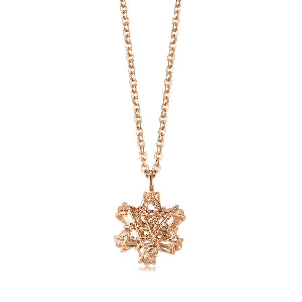 18K Red Gold Snowflake Necklace