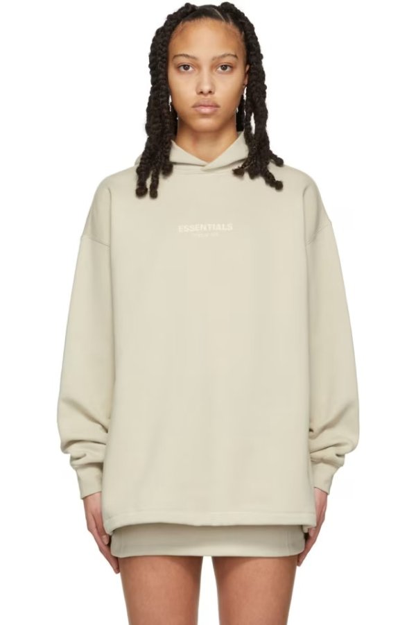 Beige Relaxed Hoodie