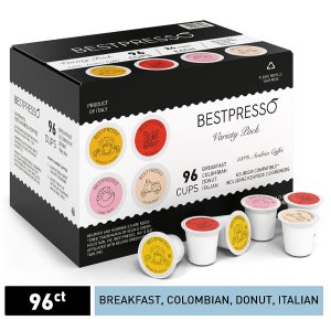 $23.62Bestpresso Variety Pack - 96 Count (Compatible with 2.0 Keurig Brewers)