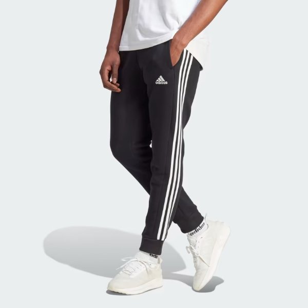 Essentials Fleece 3-Stripes Tapered Cuff Pants