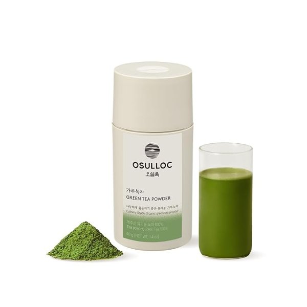 Matcha Powder (Unsweetened), Premium Organic (USDA) Pure Leaf Green Tea from Jeju, 1.41 oz, 40g