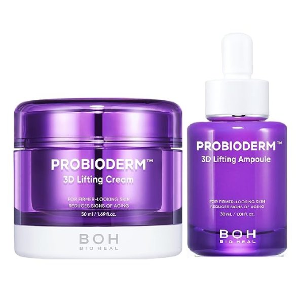 Probioderm 3D Lifting Cream + Ampoule Set Probioderm 3D Lifting Cream 1.7 fl oz | Advanced Korean Anti-Aging Probiotic Night Moisturizer and Serum for Fine Lines and Wrinkles