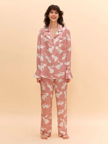 SILKINC White Rabbit Silk Pajamas Set