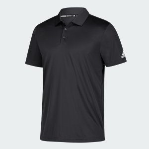 adidas 男士 Grind 短袖Polo衫 黑色 码很全