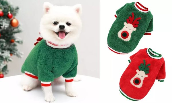 Dog Sweater Clothes Fleece Christmas Sweater Winter Warm Coat for small dog