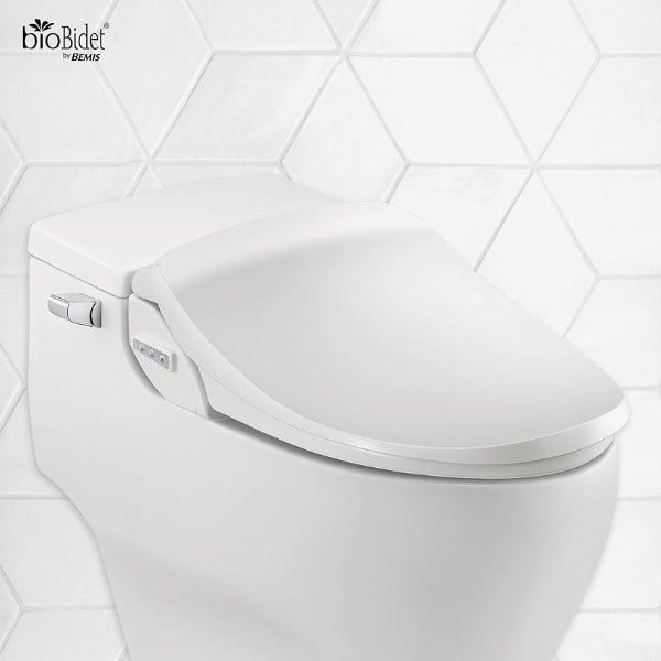 Bio Bidet by Bemis Slim Three Smart Bidet Toilet Seat, Round, White