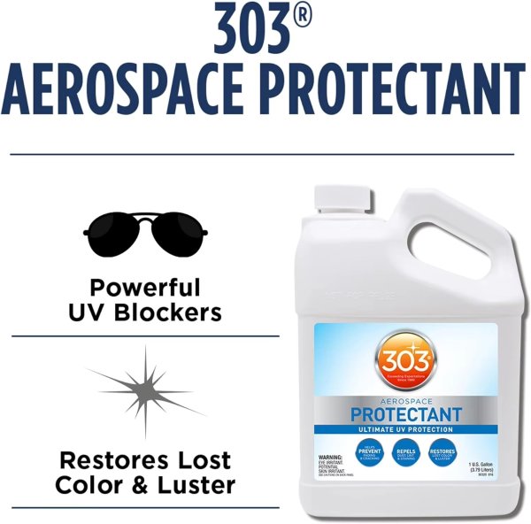 303 Products Aerospace Protectant – UV Protection – Repels Dust, Dirt, & Staining – Smooth Matte Finish