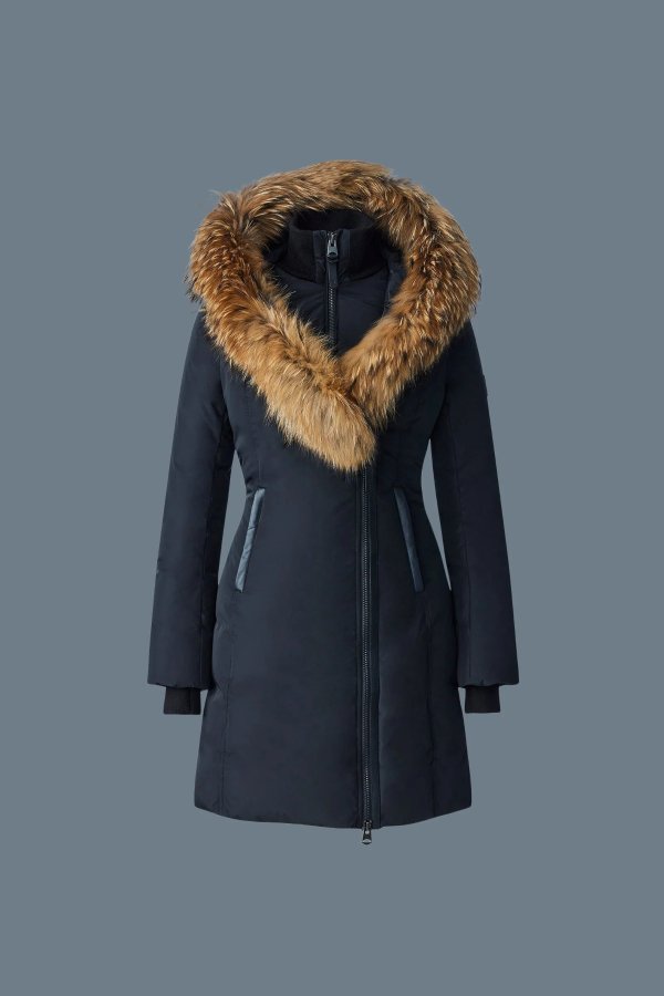 KAY down coat with natural fur Signature Mackage Collar