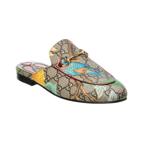 GucciHorsebit GG Supreme Canvas & Leather Mule