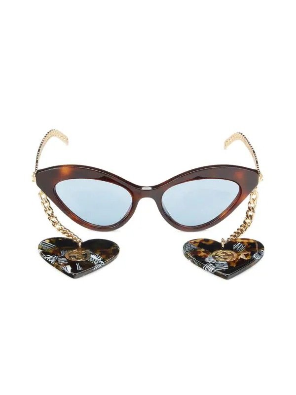 52MM Cat Eye Sunglasses With Detachable Charm