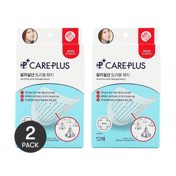 Careplus痘痘贴 红色水杨酸微针消炎镇定贴 12片*2盒