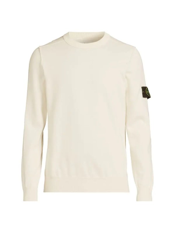 Embroidered Logo Cotton Crewneck Sweater