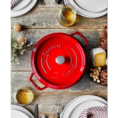 4-Qt. 圆形铸铁锅 多色可选