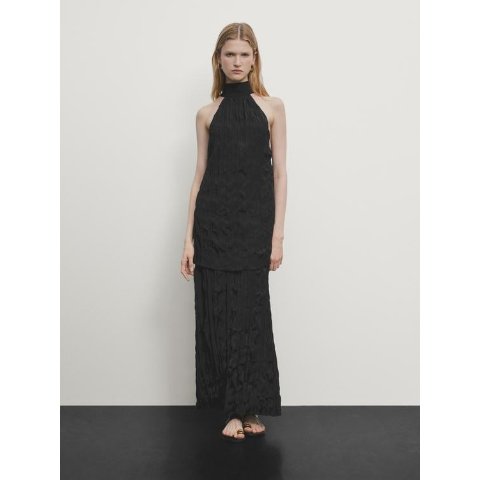 ★ Massimo Dutti★ Contrast camisole long one-piece 0662958 CONTRAST - Massimo Dutti - US