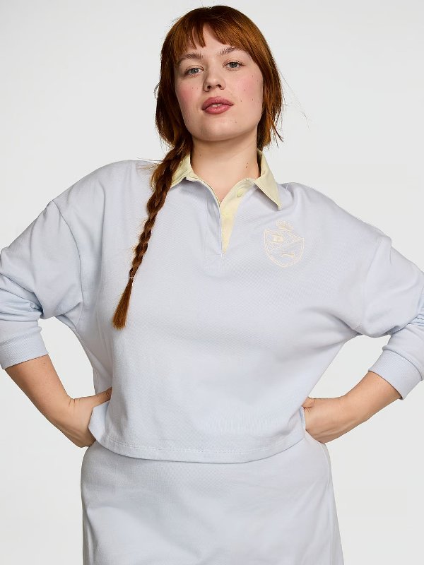 Rugby Cropped Long-Sleeve Polo