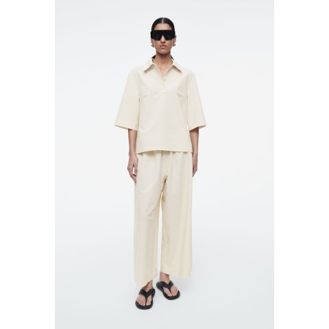 COS COS PLEATED ELASTICATED TROUSERS - LIGHT BEIGE