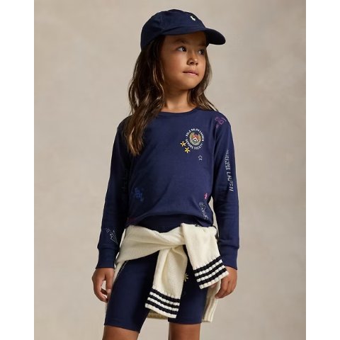 Ralph LaurenCotton Boxy Long-Sleeve Graphic Tee