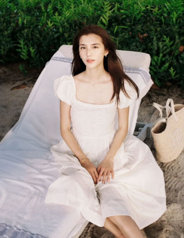 Katherina Smocked Cotton Midi-Dress