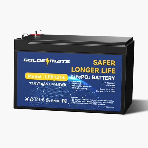 GoldenMate 12V 16Ah LiFePO4 蓄电池