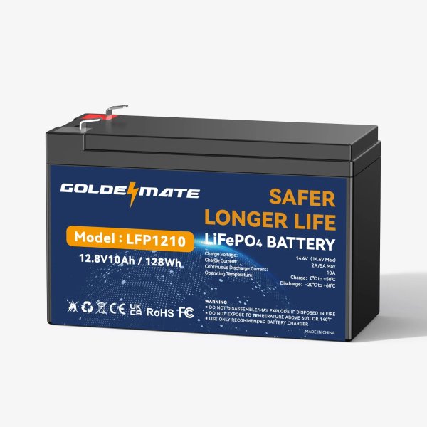 GoldenMate 12V 10Ah LiFePO4 蓄电池