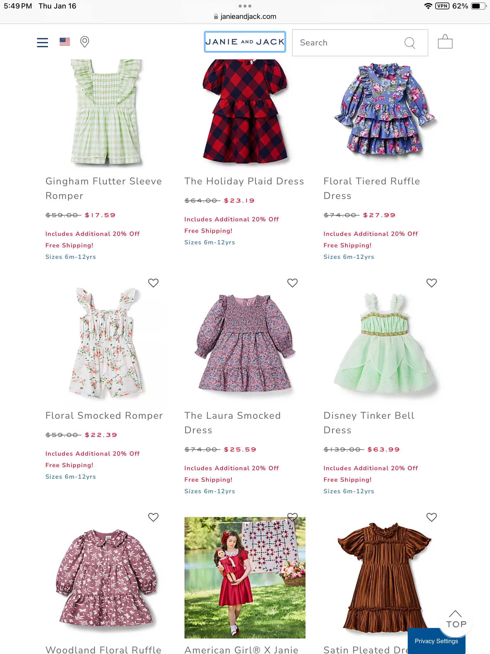 Janie and jack “ END OF WINTER SALE UP TO 70% OFF + 20% OFF SITEWIDE* (AND FREE SHIPPING)”
