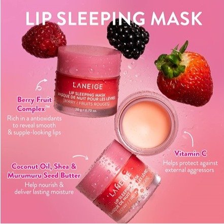 (3 Pack) LANEIGE Lip Sleeping Mask: Nourish & Hydrate with Vitamin C, Antioxidants, 0.7 oz.