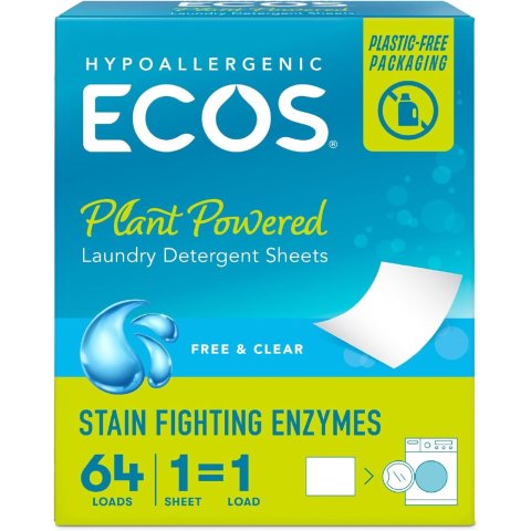 ECOS Laundry Detergent Sheets Vegan 64 Sheets