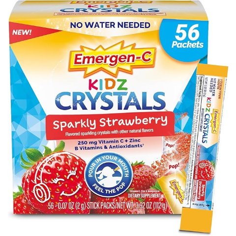 Emergen-C Kidz Crystals Sparkly Strawberry - 56 Stick Packs