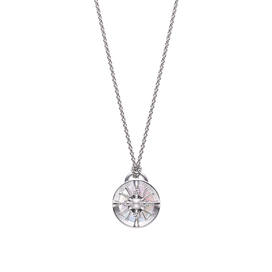 LUCKY ARROWS Akoya Cultured Pearl Pendant in 18K White Gold