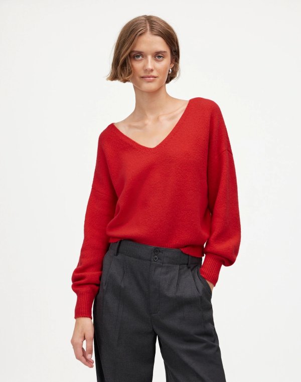 Wedged V-Neck Sweater