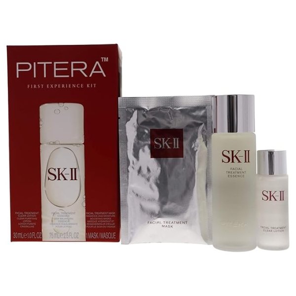 Pitera First Experience for Unisex 3 Piece Kit (2.5 Ounce Facial Treatment Essence + 1 Ounce Facial Treatment Clear Lotion + 1 Count Facial Treatment Mask)