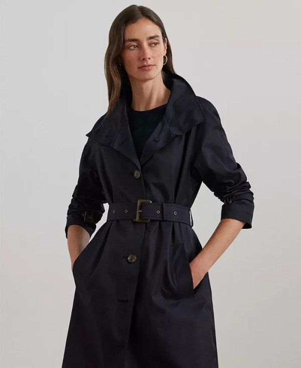 Lauren Ralph Lauren Women's Stand-Collar Maxi Trench Coat - Macy's