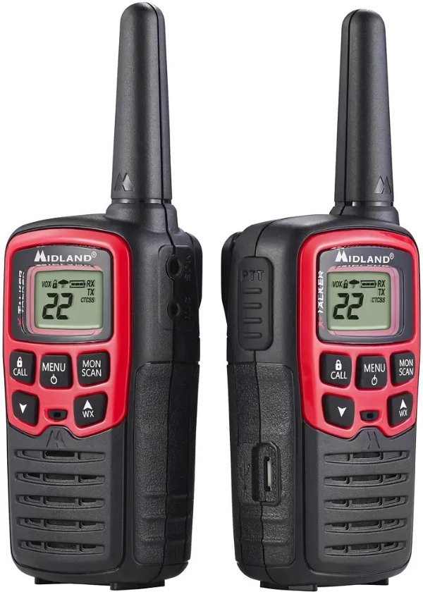 - Pair of T31 FRS Radios - 26 Miles - Black/Red