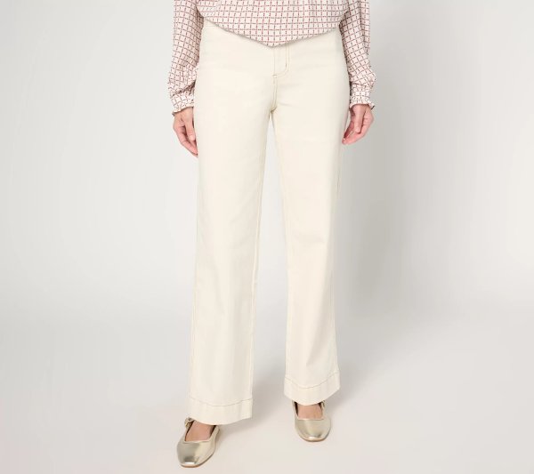 Belle by Kim Gravel Petite TripleLuxe Twill Mini Pkt Trouser Jean