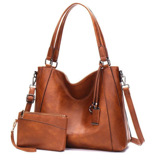 Sendefn Women Tote Bag Handbags Leather Hobo Shoulder Bags Top Handle Satchel Purse Set 2pcs